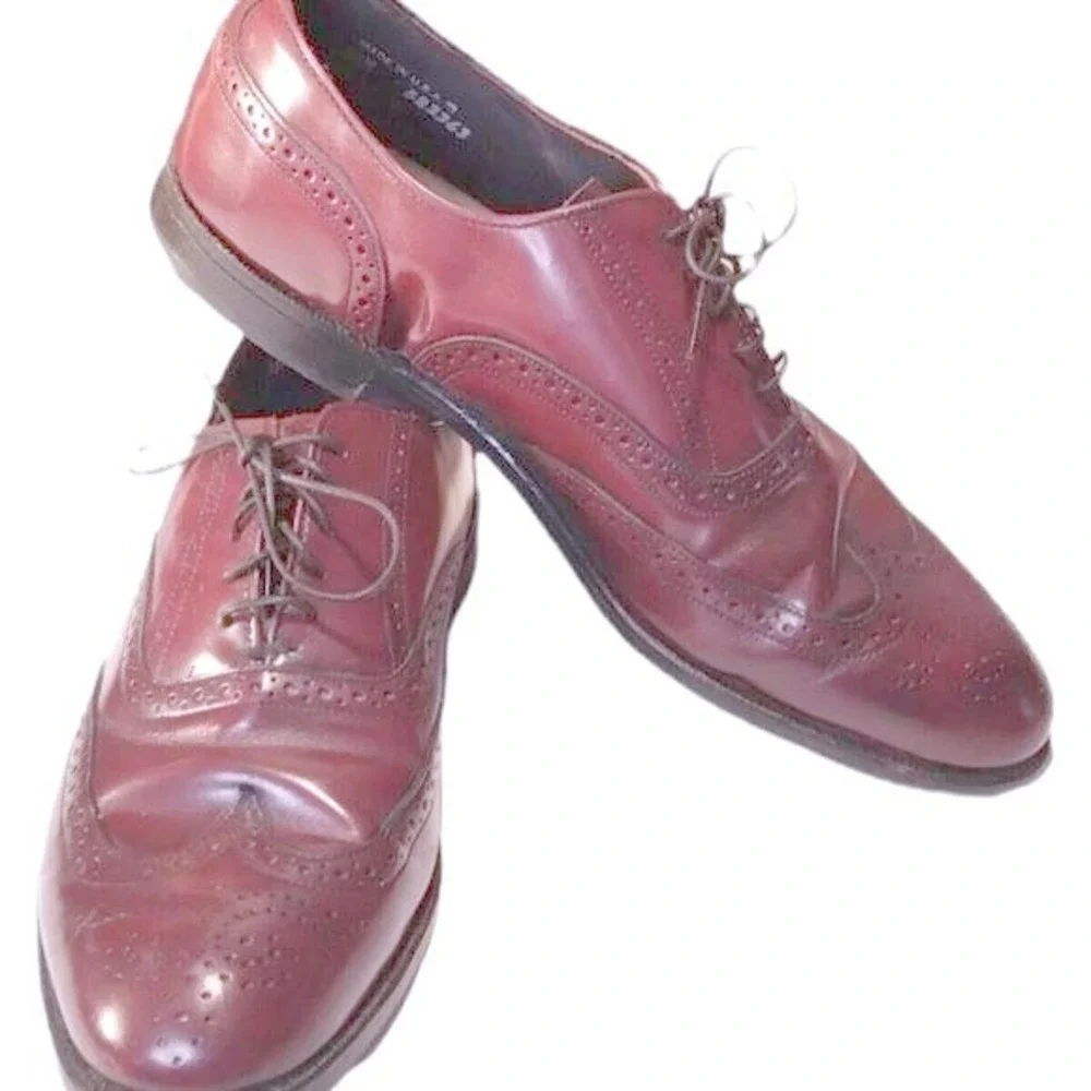 Dexter Wingtip Oxford Men's 10M Burgundy Leather Brogue‎ Dress Shoes USA Made